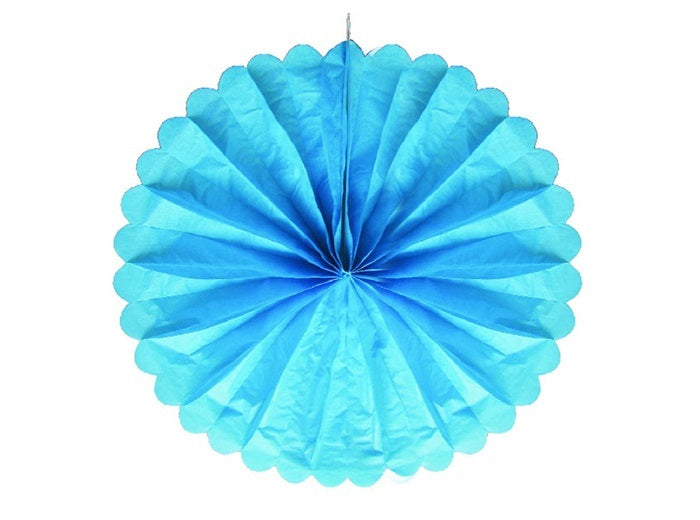 décoration ronde festonnée bleu turquoise 50cm