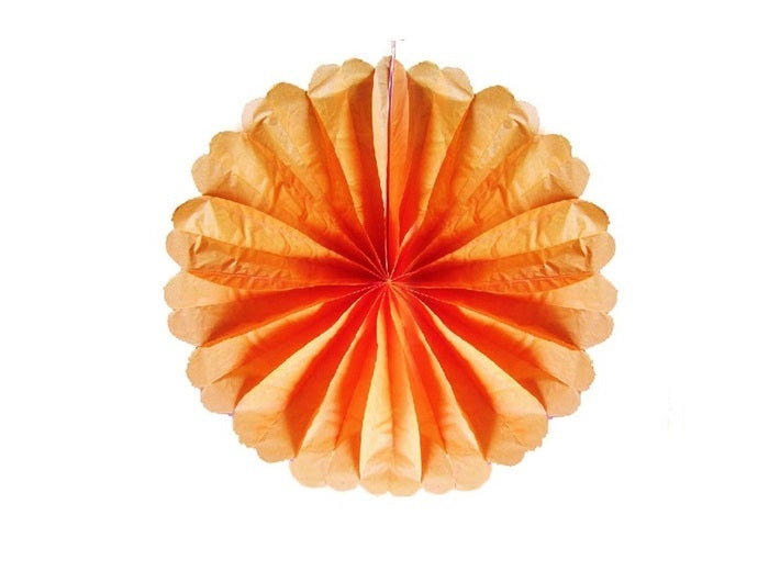 décoration ronde festonnée orange 50cm