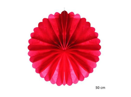 décoration ronde festonnée rouge 50cm