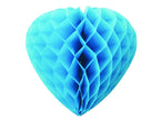 décoration coeur festonnée turquoise 30cm