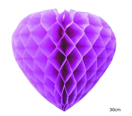 décoration coeur festonnée violet 30cm