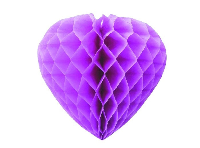 décoration coeur festonnée violet 30cm