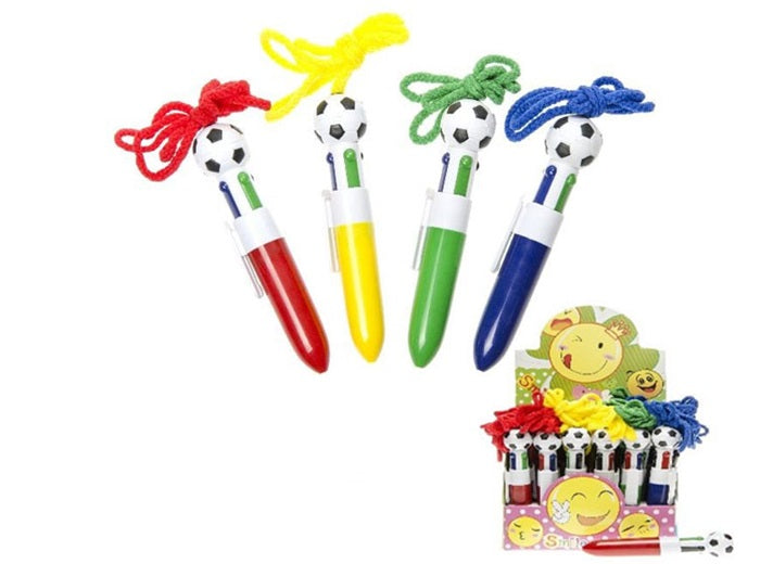 stylo bille foot 4 couleurs 12cm