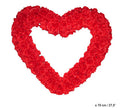 décoration coeur avec roses artificielles rouge 70cm
