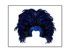 coiffe tiare carnaval de rio à plumes luxe bleu