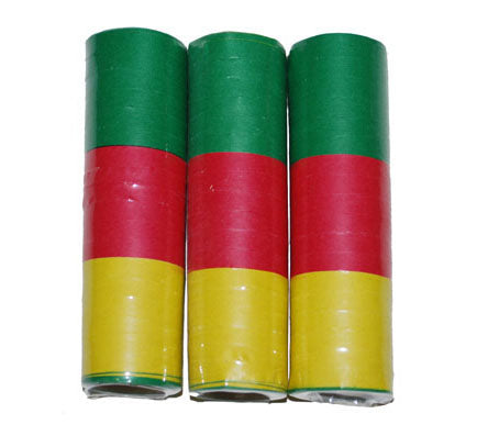 lot de 3 rouleaux de 20 serpentins vert rouge jaune