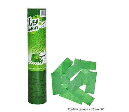 canon à confettis papier vert 20cm