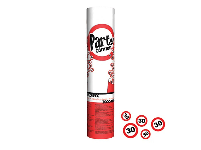 canon à confettis papier motif 30ans 20cm