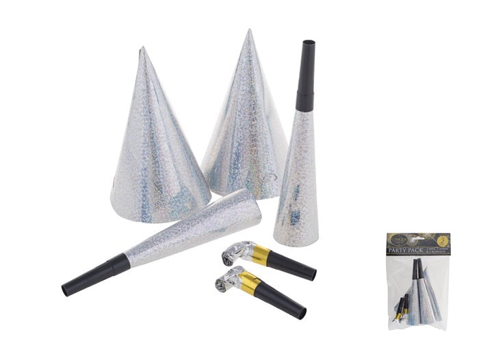 lot de cotillons pour 2 personnes argent 6pcs