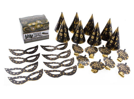 lot de cotillons let''s party ! pour 8 personnes 24pcs