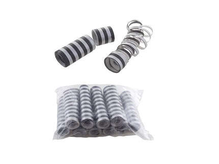 lot de 10 rouleaux avec 18 serpentins noir/argent