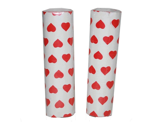 lot de 2 rouleaux de serpentins coeur rouge