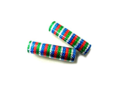 lot de 2 rouleaux avec 19 serpentins métallisés multicolores