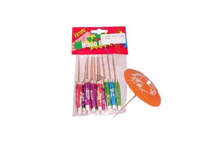 lot de 6 piques apéritifs parasols en papier