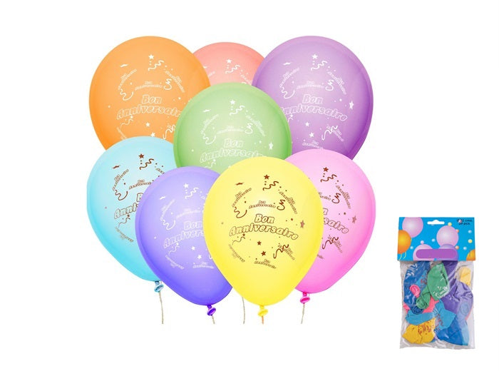 lot de 20 ballons motif bon anniversaire multicolores 22cm