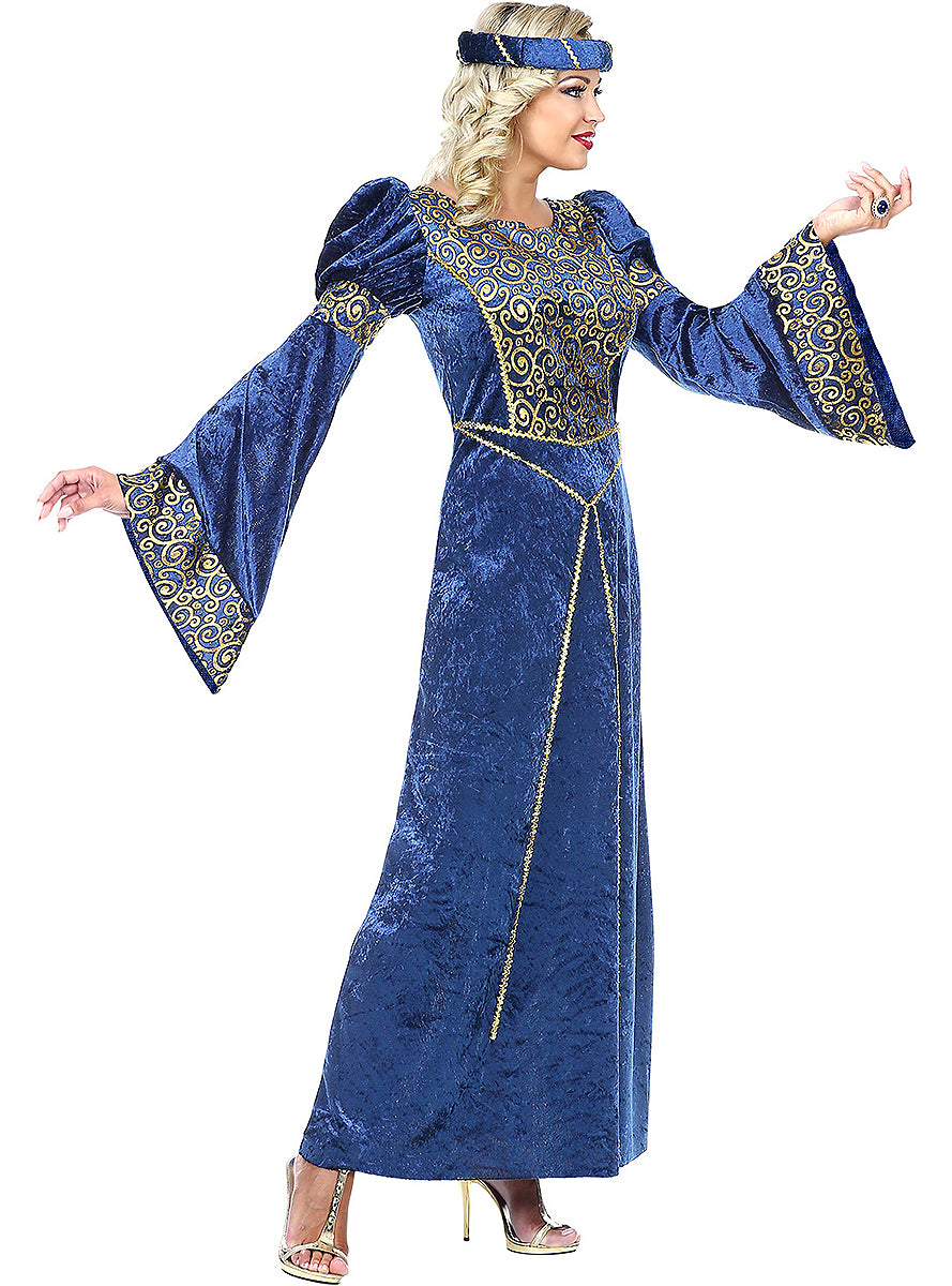 Déguisement renaissance bleu femme