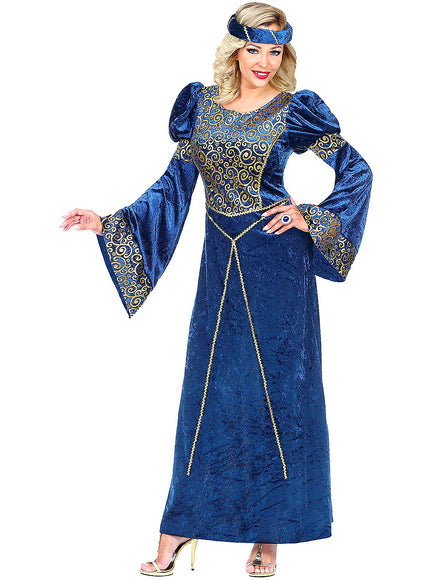 Déguisement renaissance bleu femme