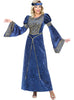 Déguisement renaissance bleu femme