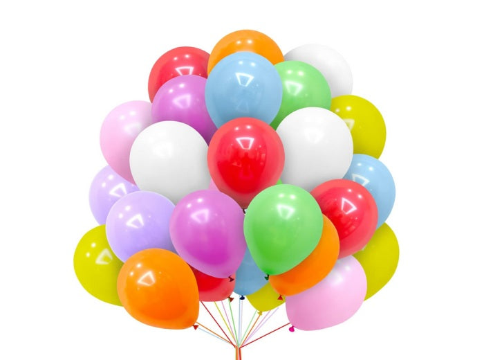 lot de 100 ballons latex opaques fluo multicolores 23cm