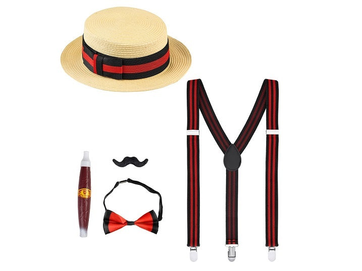 set accessoires années folles canotier adulte 5pcs