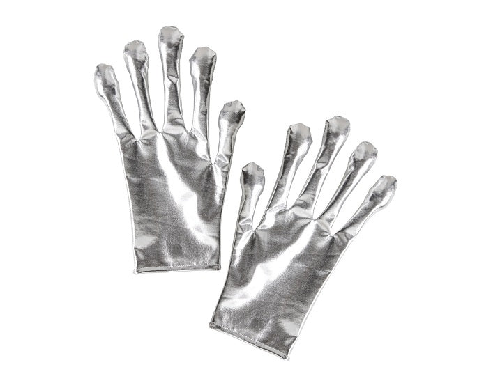 paire de gants extraterrestre effet argent adulte 25cm