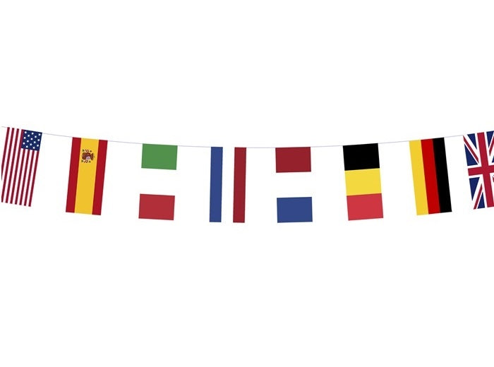 guirlande fanions drapeaux pays du monde 15m