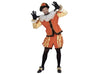 déguisement renaissance orange brun adulte 4pcs l/xl