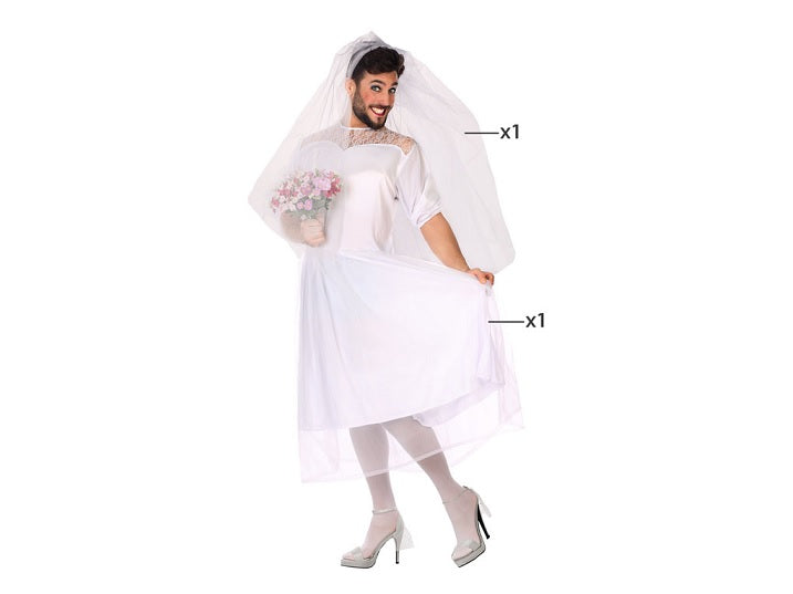 déguisement gag de mariée 2pcs homme taille xl