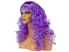 perruque cheveux longs bouclés lilas