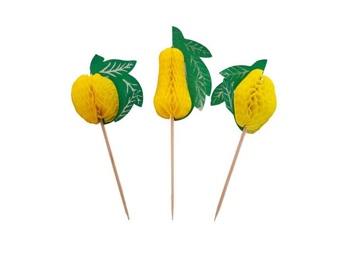 lot de 12 piques apéritif en bois 13cm fruits