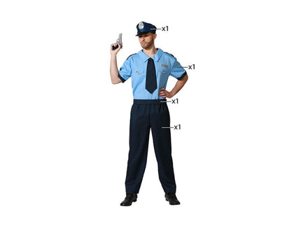 déguisement policier bleu 4pcs homme taille xxl