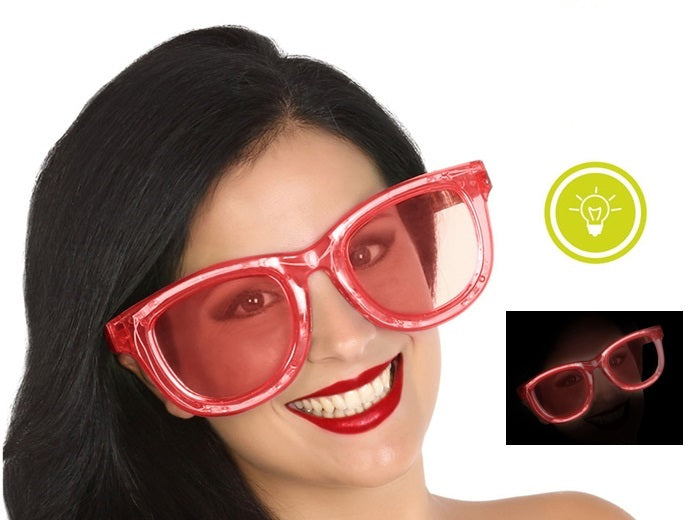 lunettes géantes led lumineuses vintage rouge xxl