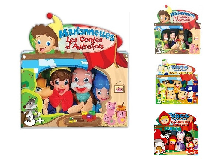 lot de 4 marionnettes les contes d''autrefois mix 18cm