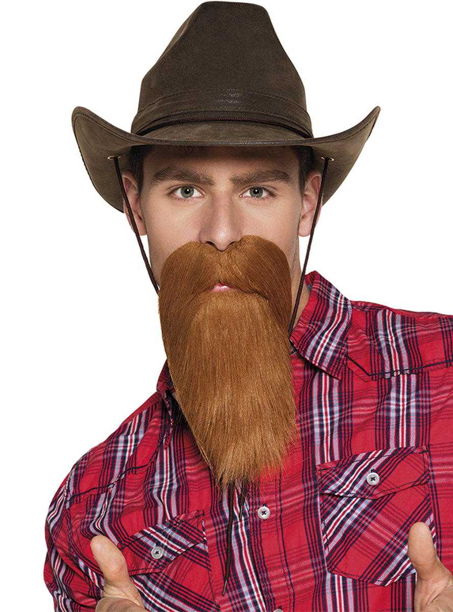 Barbe cowboy rousse homme
