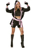 Déguisement boxeuse noir et rose femme
