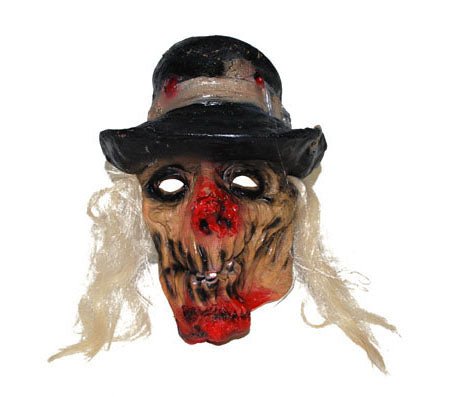 masque latex de zombie chapeau & cheveux