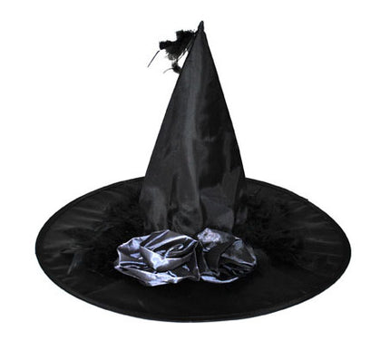 chapeau sorcière avec noeud en satin