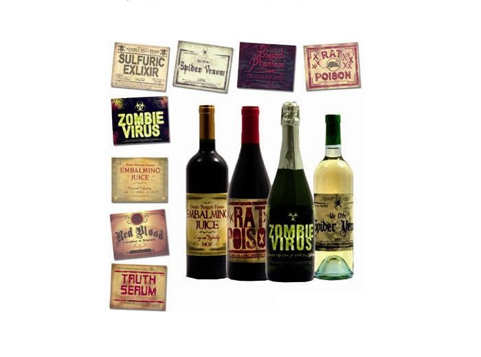 lot de 8 autocollants d''horreur pour bouteille