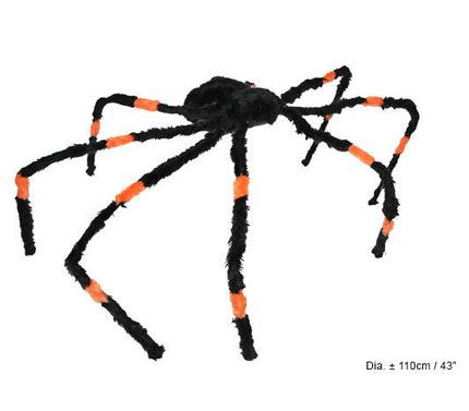 araignée vibrante sonore et lumineuse noir et orange 1.1m