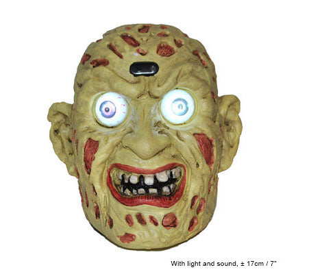 tête de zombie sonore lumineuse 17cm