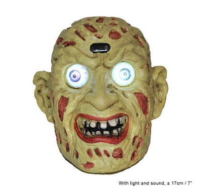 tête de zombie sonore & lumineuse 17cm