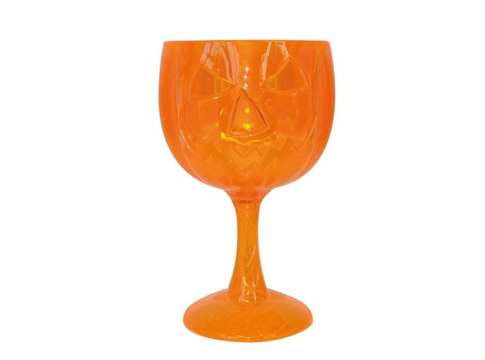 verre sur pied citrouille orange 18cm