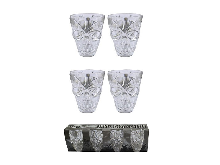 lot de 4 verres shooters motif crâne ii 5cm