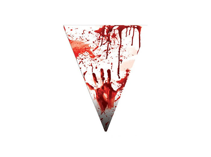 guirlande 10 fanions mains ensanglantées 5m