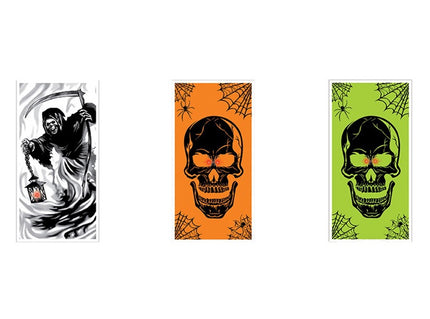 décoration de porte lumineuse halloween 76x152 mix