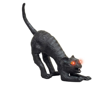 chat noir d''horreur lumineux 50cm