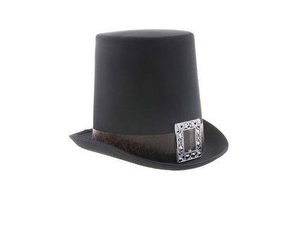 chapeau haut de forme steampunk noir 20cm