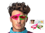 lunettes gag années 80''s néon fluo rose vert adulte