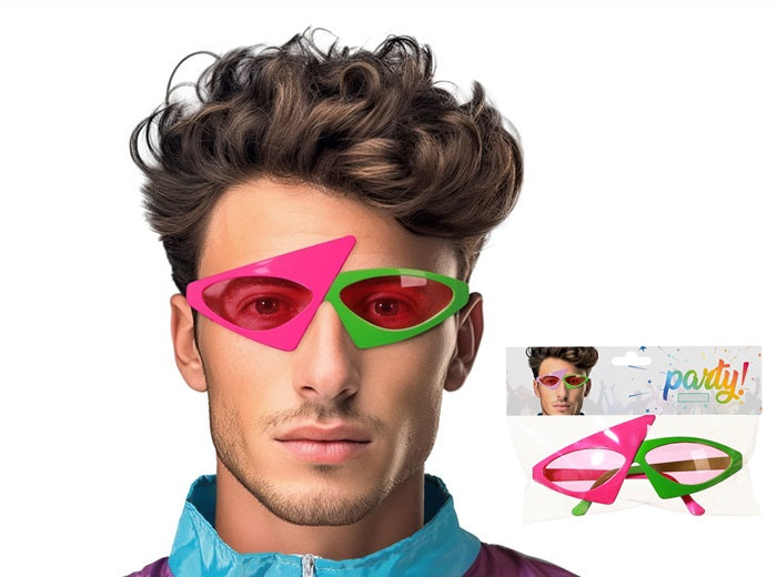 lunettes gag années 80''s néon fluo rose vert adulte