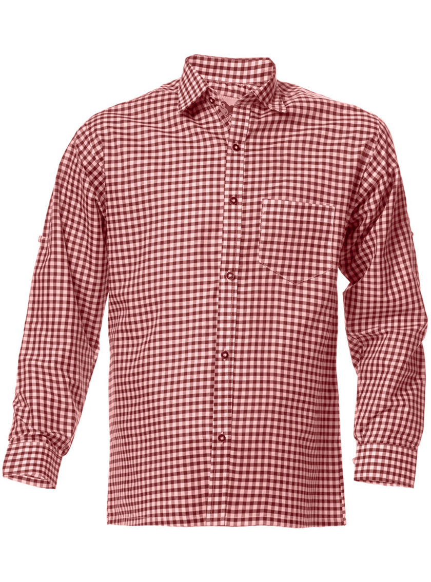 Chemise tyrolienne rouge homme